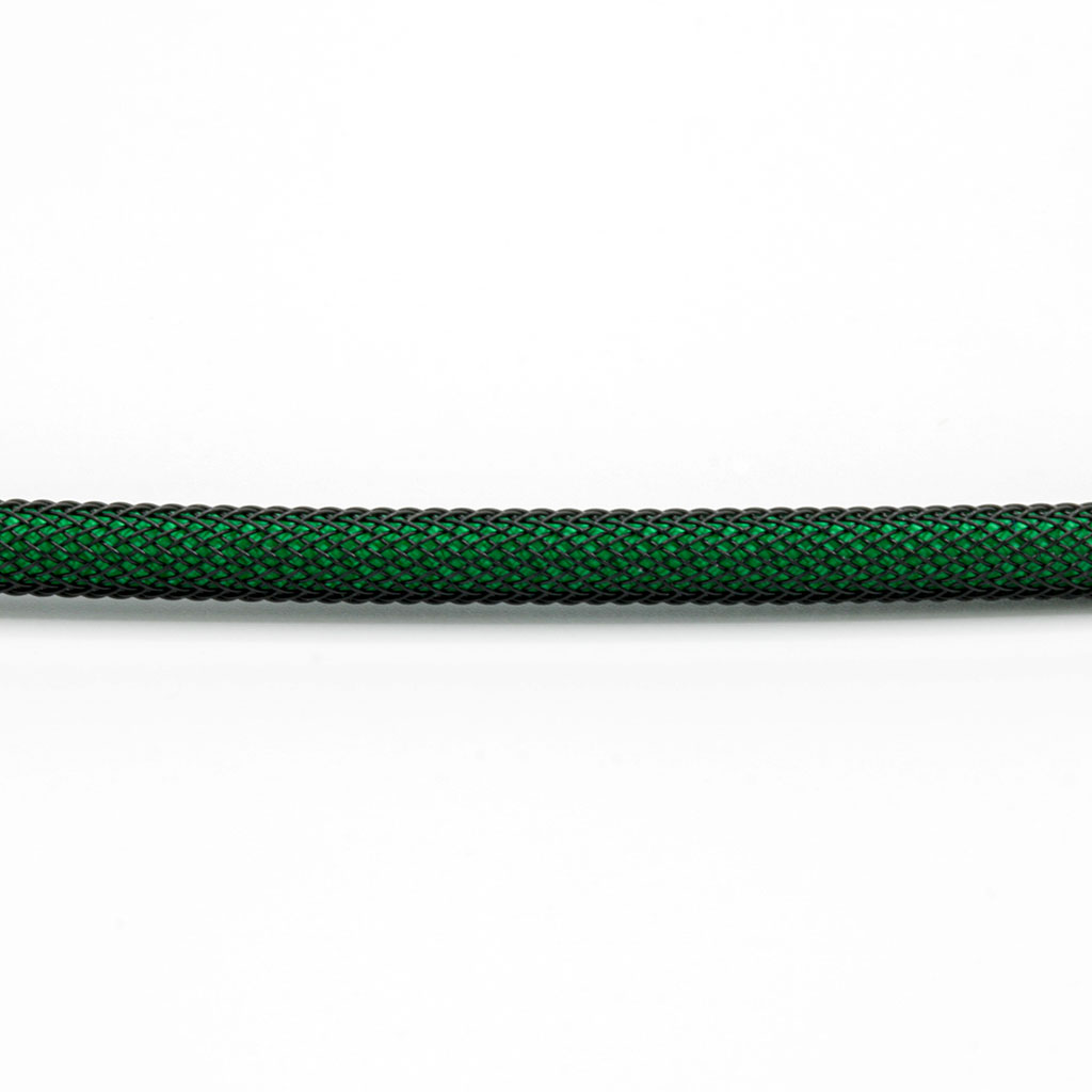 Green Paracord with Black Techflex