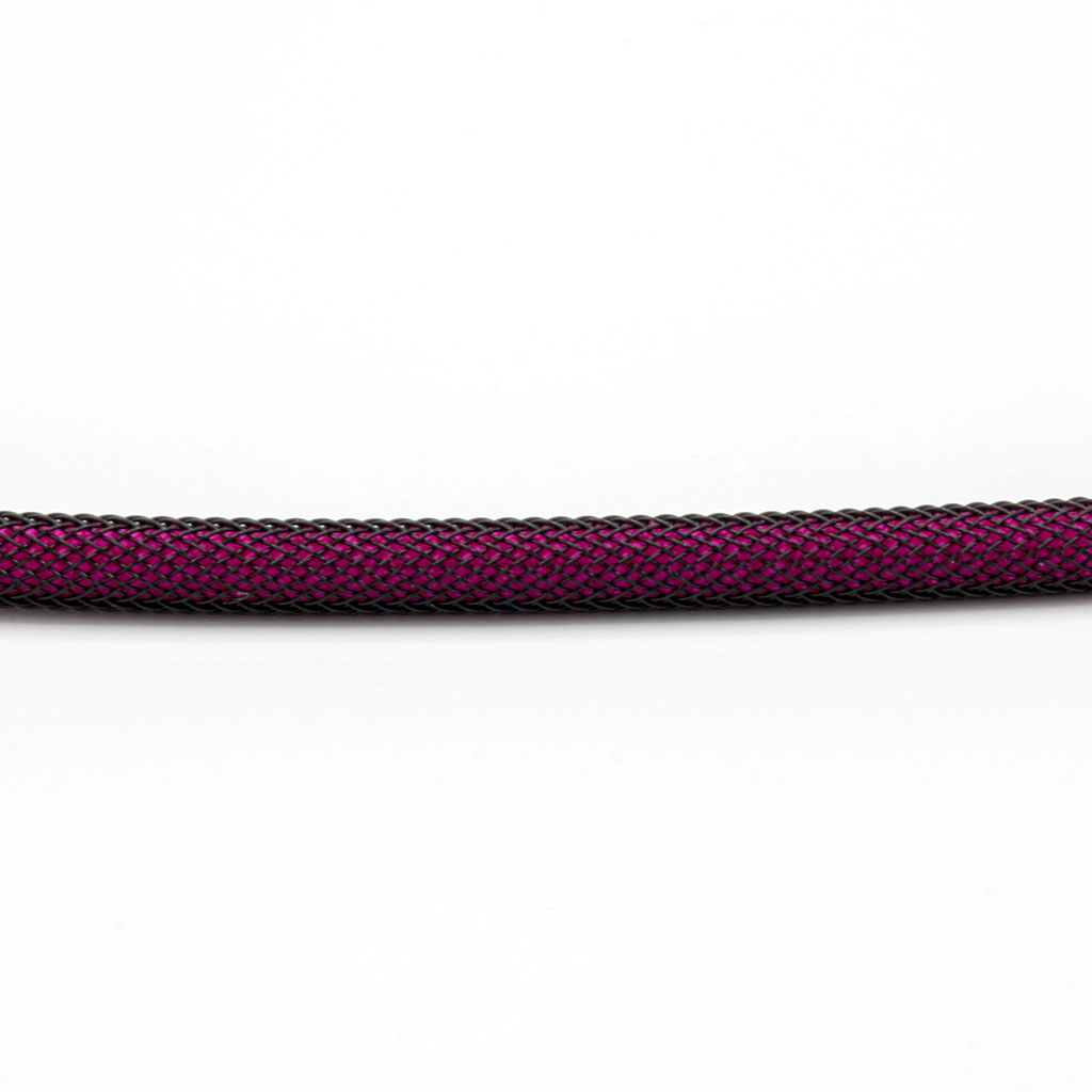 Rose Red Paracord with Black Techflex
