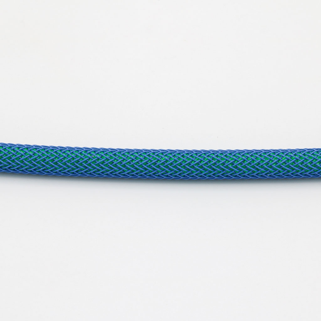 Green Paracord with Blue Techflex