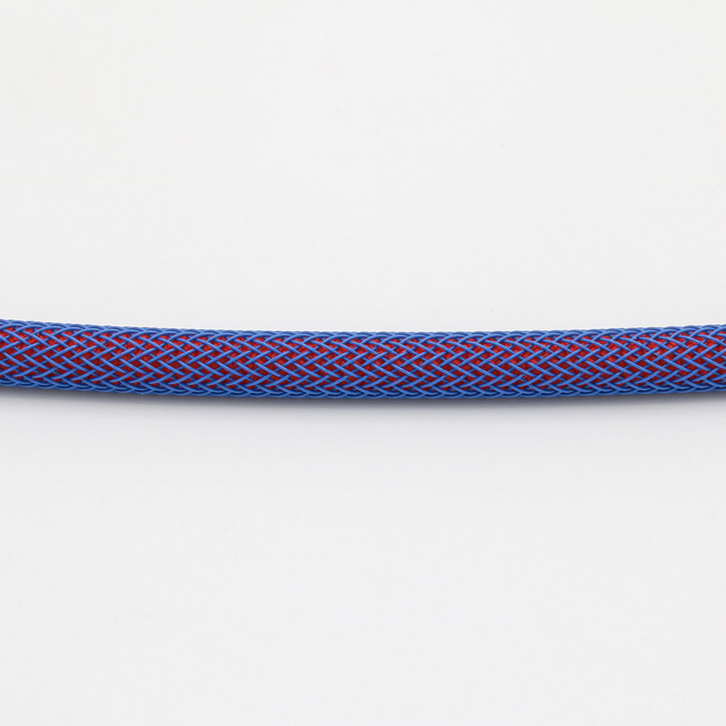 Red Paracord with Blue Techflex