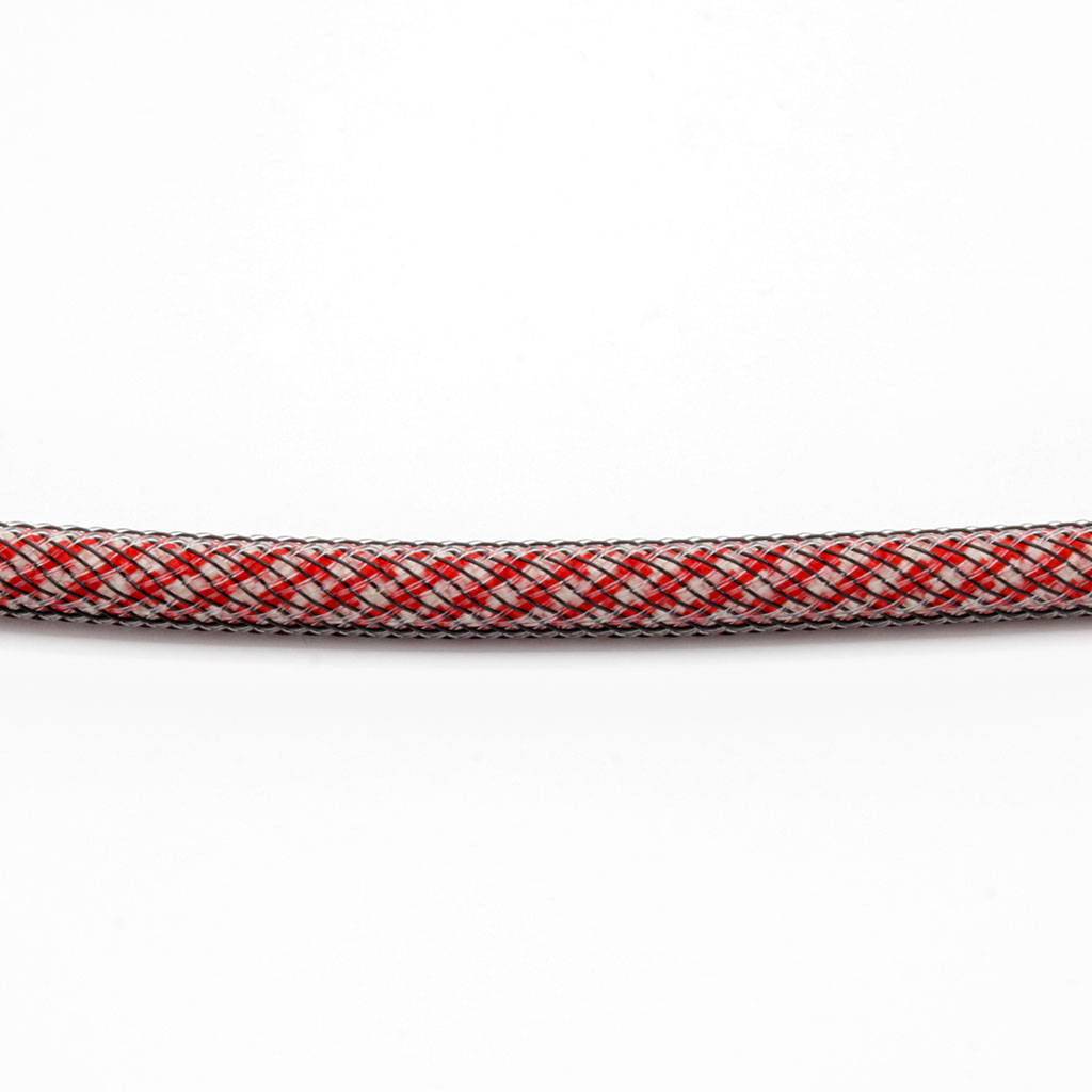 Red and White Paracord with Carbon Techflex