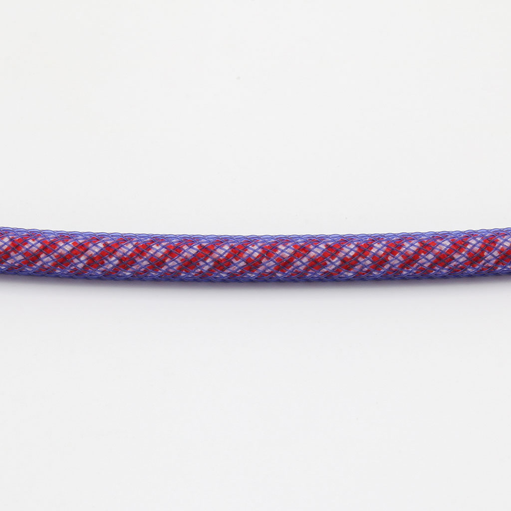 Red and White Paracord with Dark Purple Techflex