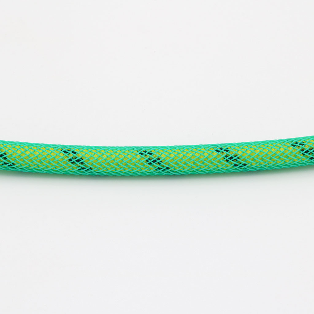 Black and Yellow Paracord with Green Techflex