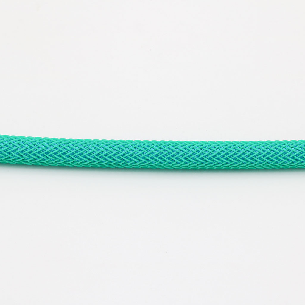 Steel Blue Paracord with Green Techflex