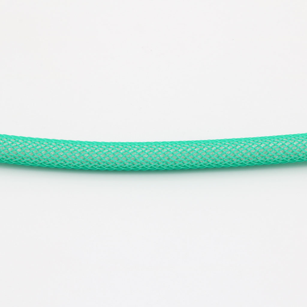 White Paracord with Green Techflex