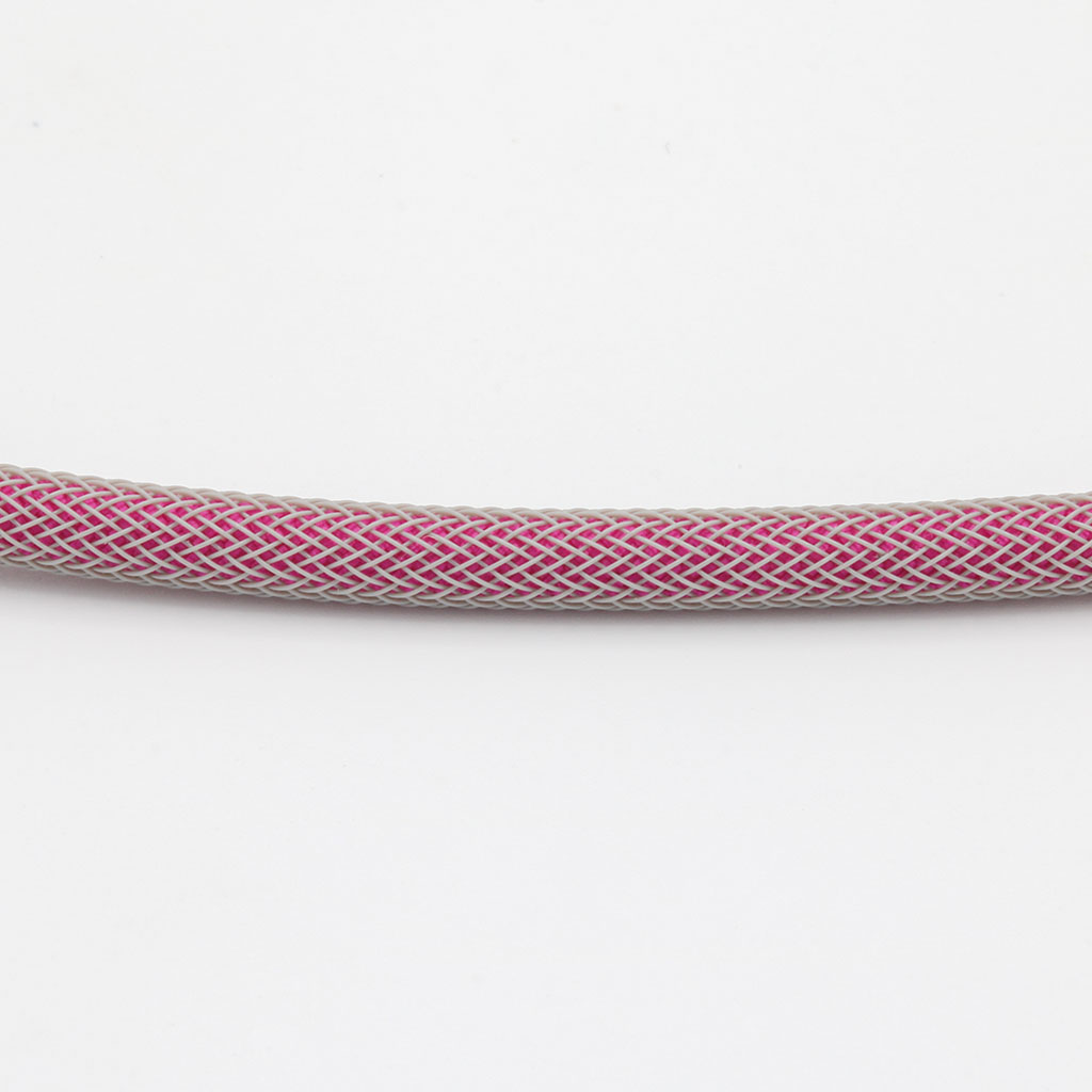 Rose Red Paracord with Grey Techflex